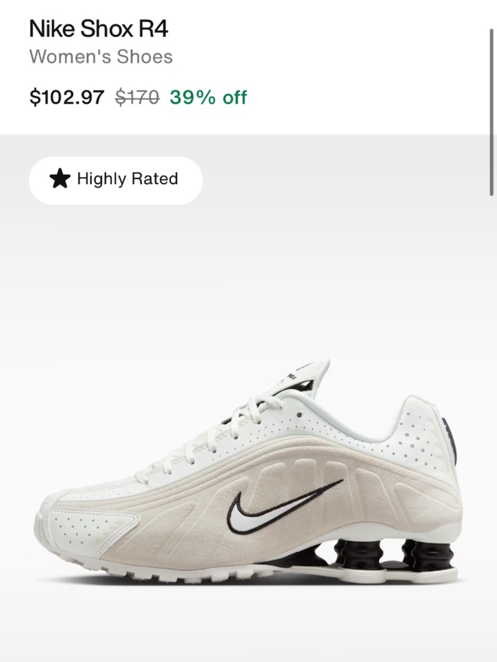 NWB-Nike Shox R4 9.5 Women’s